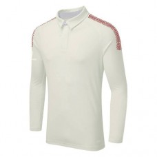 Crossbank Meths CC Long Sleeve DUAL Cricket Shirt (Maroon Trim)